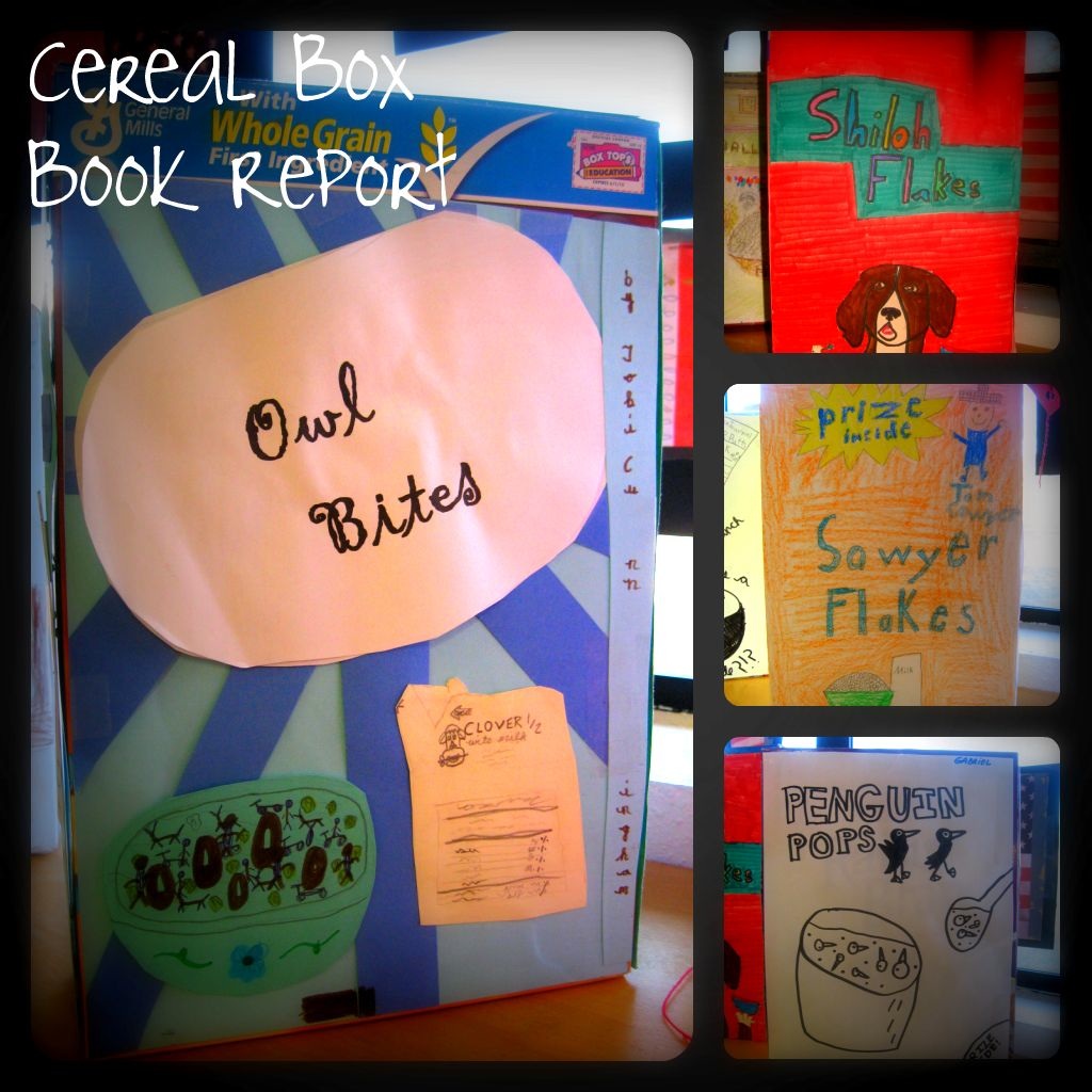 Cereal box book report commercial template